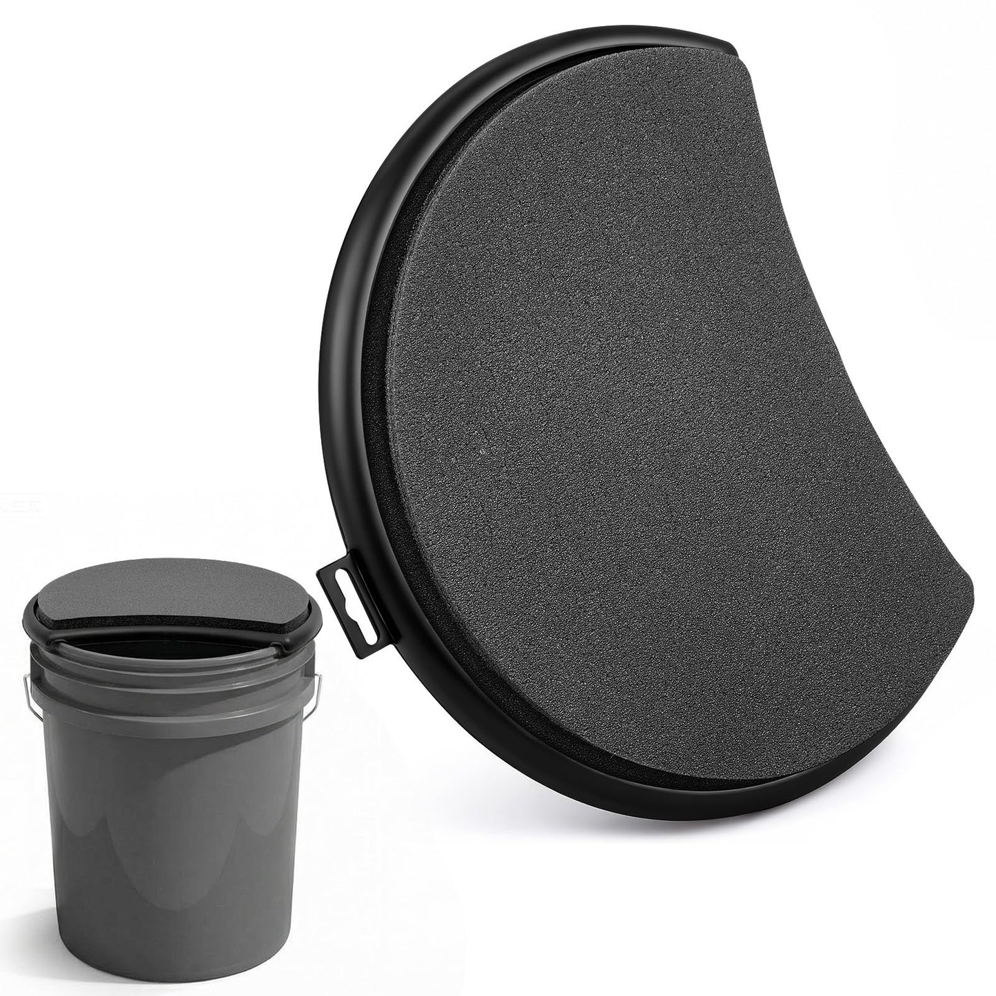 Novabright 4 Pcs 5 Gallon Kidney Shape Bucket Seat, Bucket Lid Seat with Foam Cushion Padding for Option Ice Fishing, Baseball, Gardening and Camping