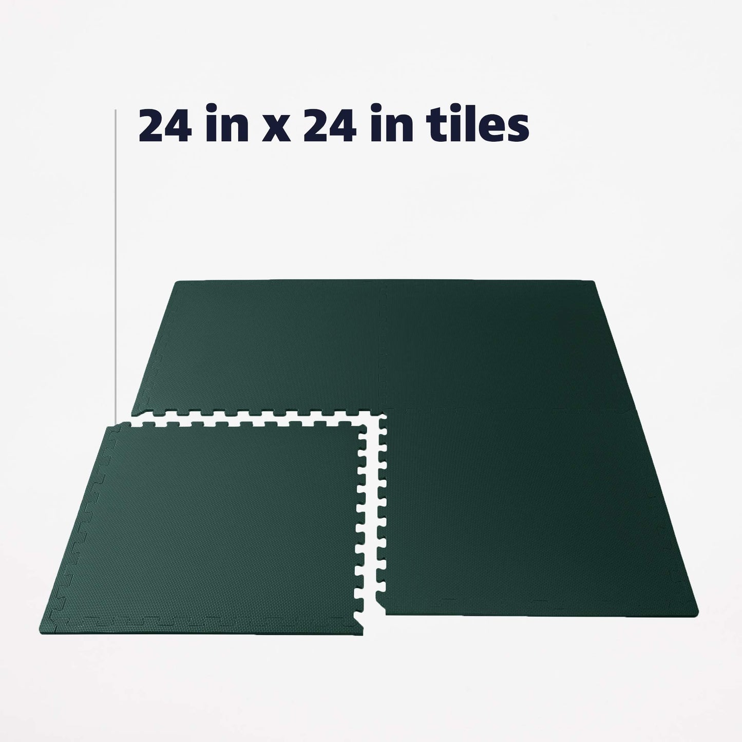 We Sell Mats 1/2" Thick Multipurpose EVA Foam Exercise Floor Mat, Interlocking Tiles, Anti-Fatigue for Home or Gym, 24 in x 24 in, 4 Tiles, Hunter Green