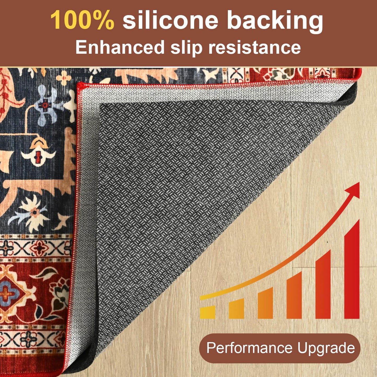 YJ.GWL 3x5 Feet Non Slip Rug Pad 1/4 inch Thick Felt and Silicone Backing, Dual Surface Cushion Rug Gripper for Hardwood Floors, Carpet Liner Keep Rugs in Place, Anti Skid Mat for Under Area Rug