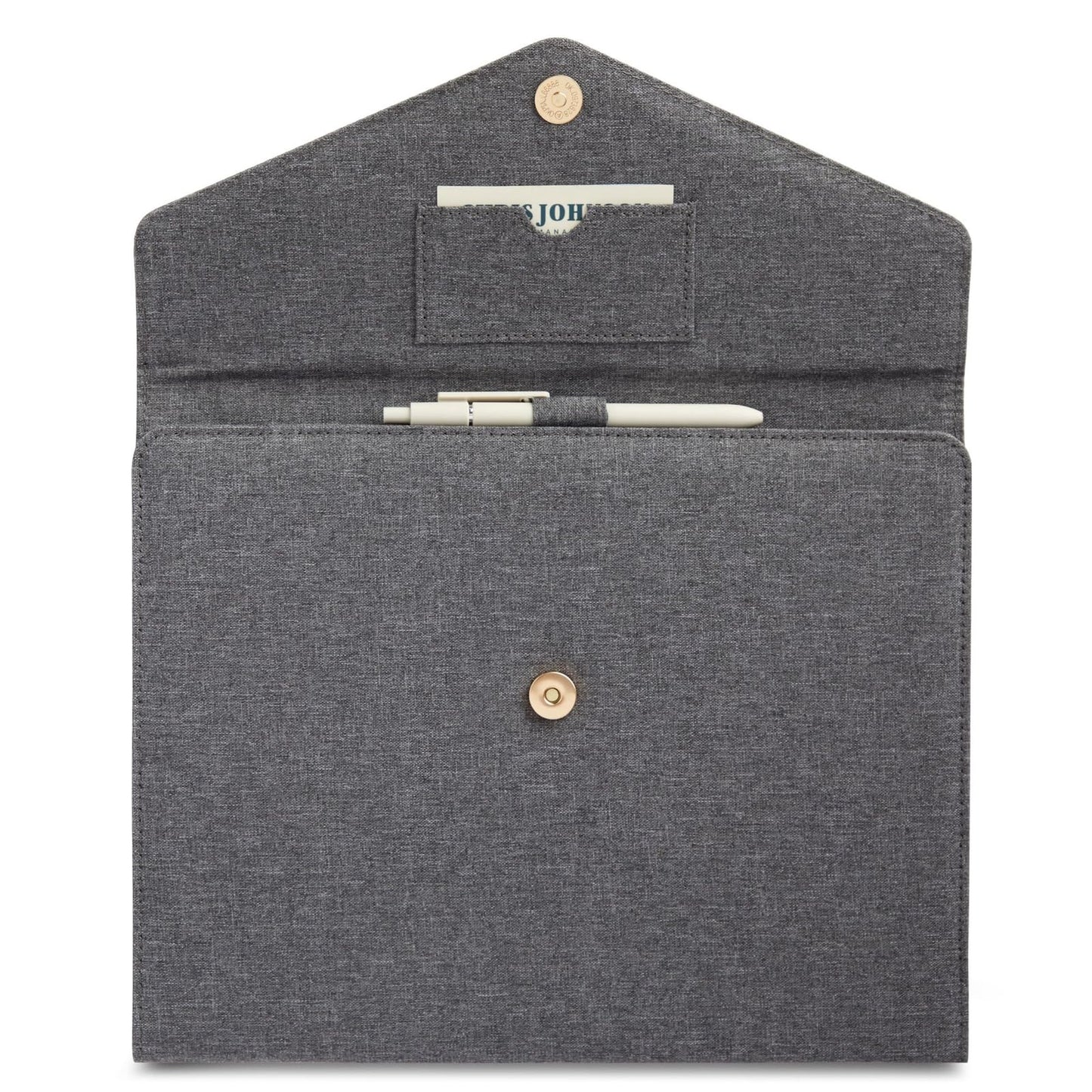 Paper Junkie Binder Organizer - 10 x 12.5 in, Gray Polyester - Resume Portfolio Folder - Zipper Binder Business Card Pockets