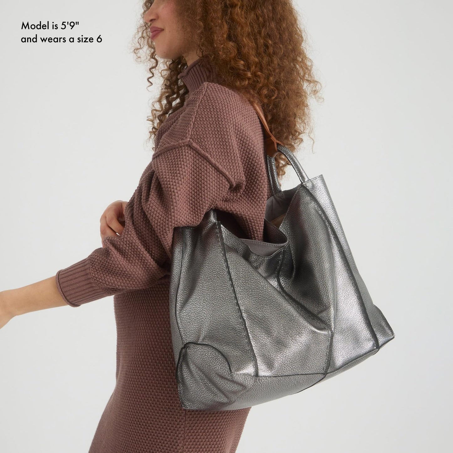 The Sak Los Feliz Large Tote Bag - Premium Leather Handbag With Stylish Design For Everyday, Travel, Beach Bag - Roomy, Durable, Lined Purse With Shoulder Bag Strap, Zipper Pocket