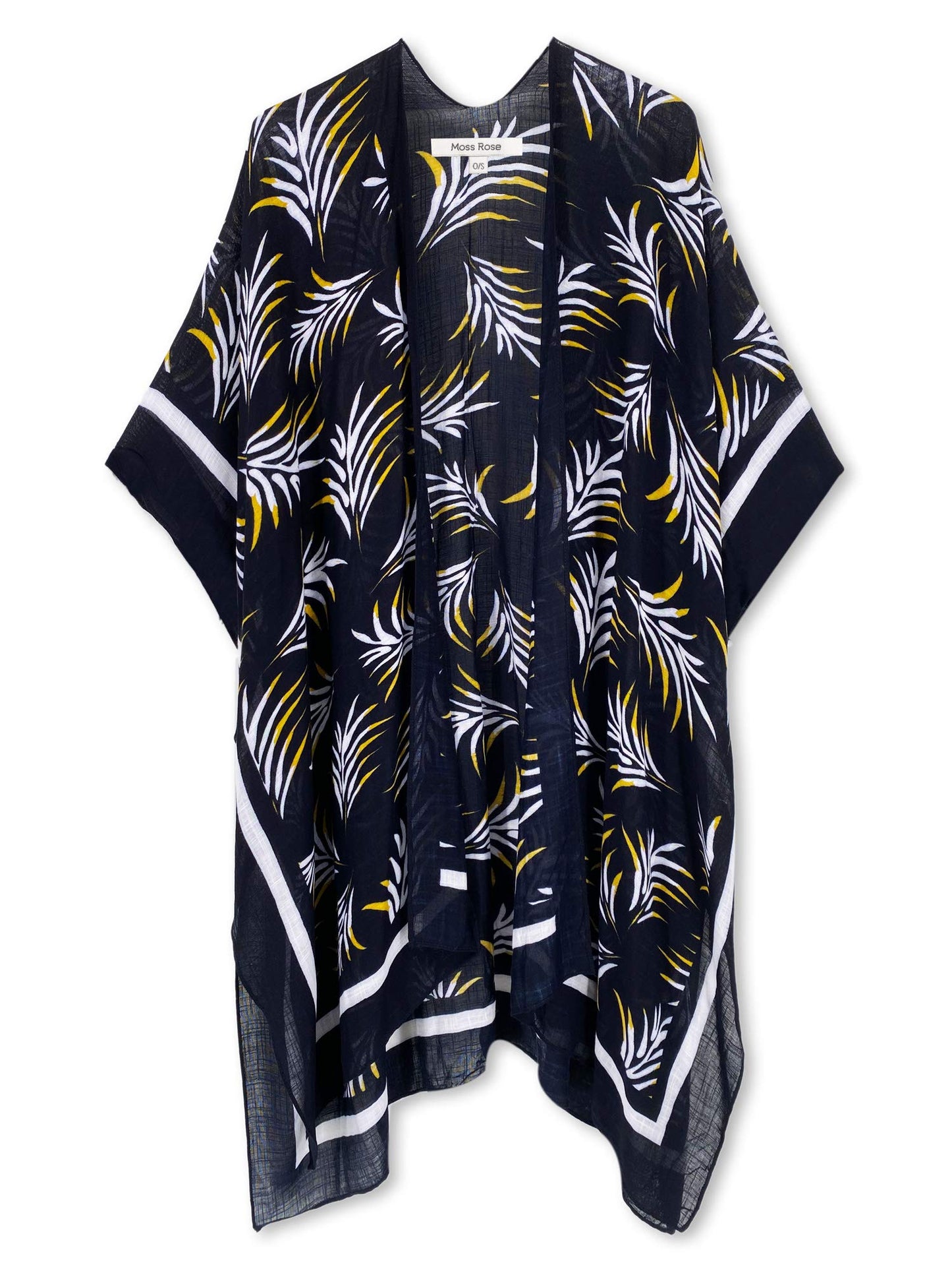 Moss Rose Women's Beach Cover up Swimsuit Kimono Cardigan with Bohemian Floral Print
