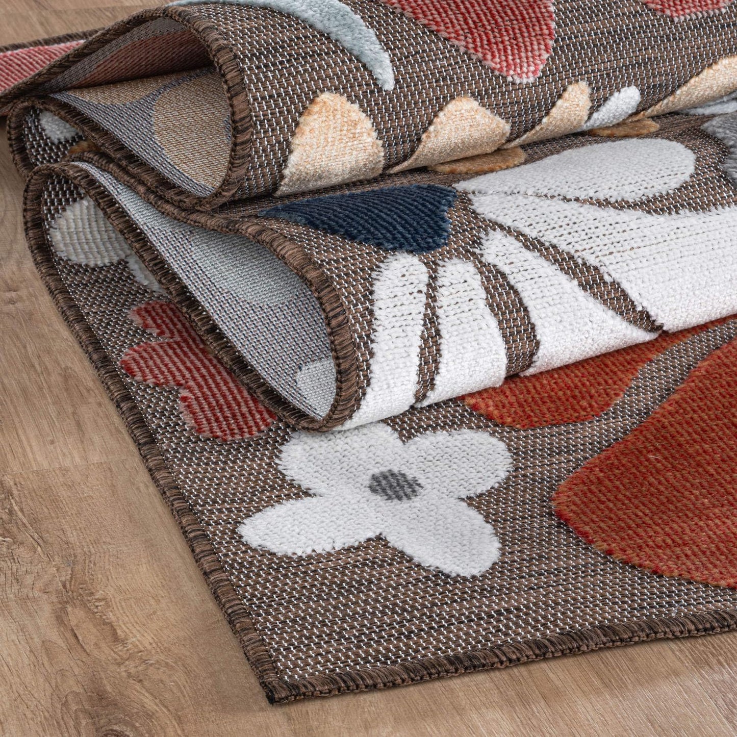 Beverly Rug Outdoor Rug 8x10 Modern Floral Tropical Area Rugs for Outdoor and Indoor Patio Easy to Clean Non Shedding Living Room Porch Garden Washable Outside Carpet (8 x 10 Terracotta)