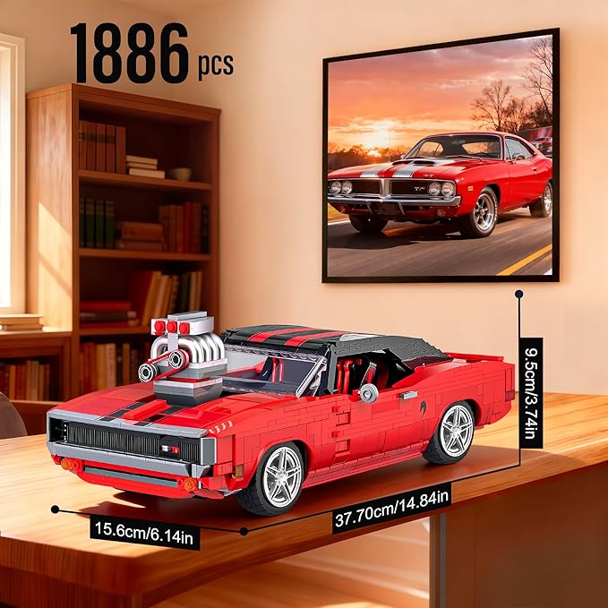 Mould King Classic Sport Car Building Sets Creative Classic Cars for Teens Age 14+ Display Model for Home or Office Décor10112 Cool Vehicles Model Birthday for Adults1869 PCS