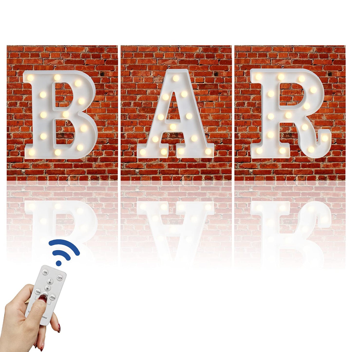 Rdutuok LED Marquee Letters Lights BAR Sign Letter Lamp for BAR Pub Home Party Wedding Decoration Battery Powered Christmas Lamp Home Bar Decoration