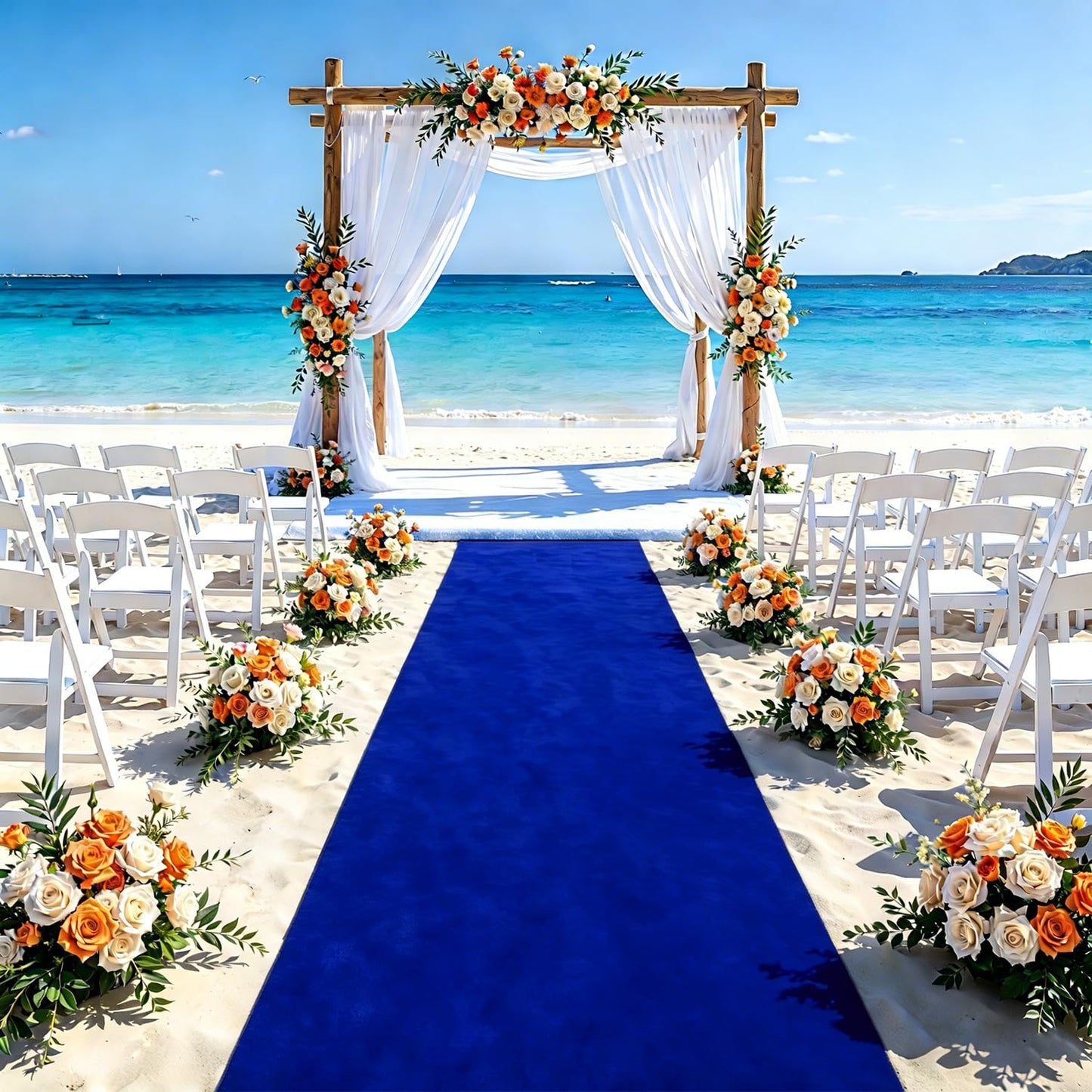 Blue Aisle Runner for Wedding Ceremony 48" x20FT Wedding Aisle Runners Royal Blue Velvet Runners Carpet Runner for Event Party Runner Floor Aisle Birthday Runway for Rug Walkway Prom Decorations