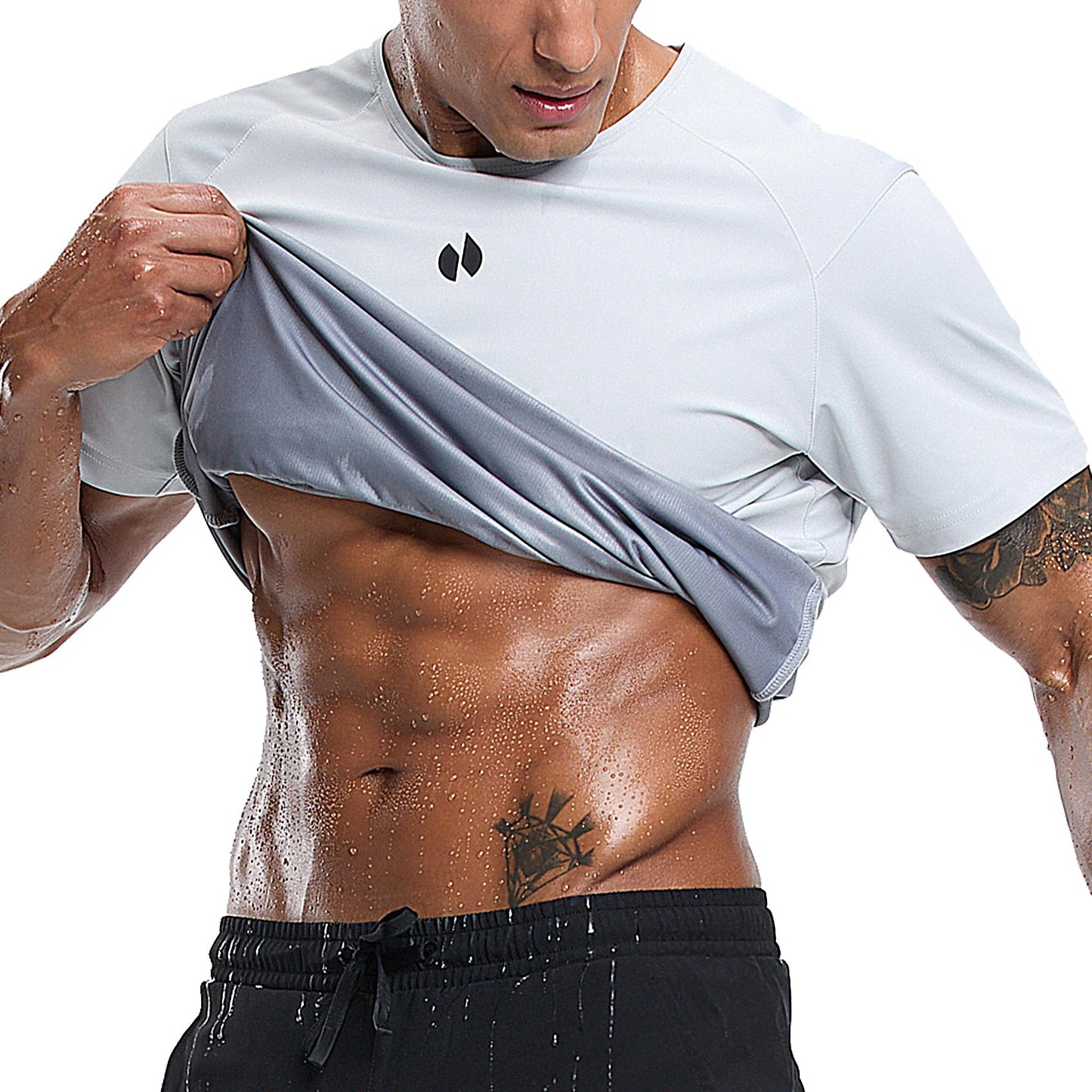 HOTSUIT Sauna Shirt for Men Weight Loss Heat Trapping Vest Workout Sweat Suits Fat burning Tops for Gym Exercise Boxing White 2XL