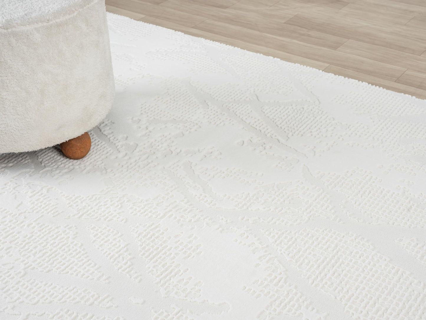 RUGGERRUGS Adel Modern Area Rug for Living Room, 5x7 Rustic Distressed Abstract Cream Neutral Rug, Medium Pile Stain Resistant Carpet for Bedroom, Dining Room or Kitchen (5' x 7', Cream)
