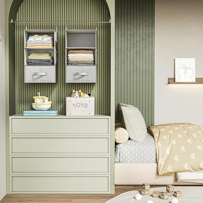 Vailando 3-Shelf Hanging Closet Organizer, Baby Clothes Storage and Organization