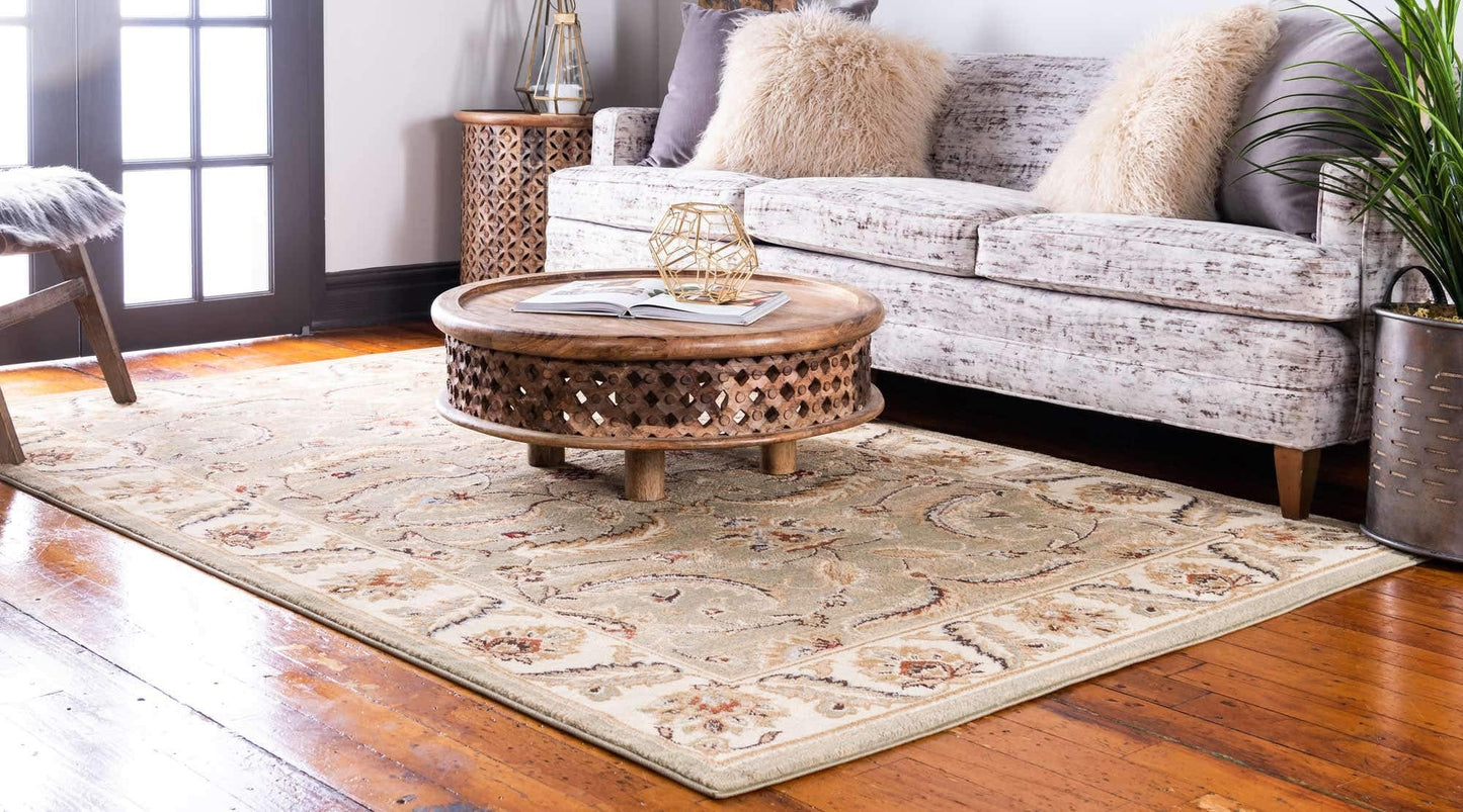 Unique Loom Voyage Collection Area Rug - Hickory (5' 3" x 8' Rectangle Green/Light Blue)
