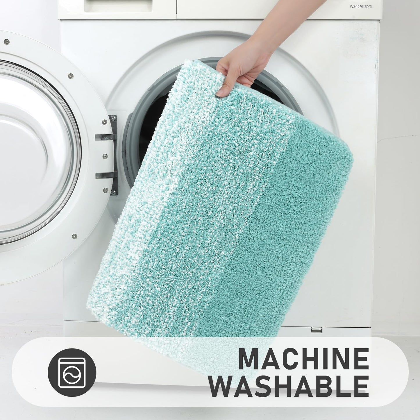 Bsmathom Bathroom Rugs Sets 4 Piece, Soft Absorbent Microfiber Bath Rugs with U-Shaped Contour Toilet Rug and Toilet Lid Cover, Thick Non-Slip Plush Shaggy Bath Mat Set,Teal