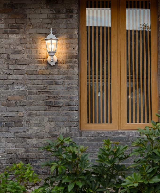 FUDESY Outdoor Wall Lantern, Exterior Waterproof Wall Sconce Light Fixture, White Front Porch Light Wall Mount for Garage, Patio, Yard, FDS2542EW (Bulb Included) 2-Pack