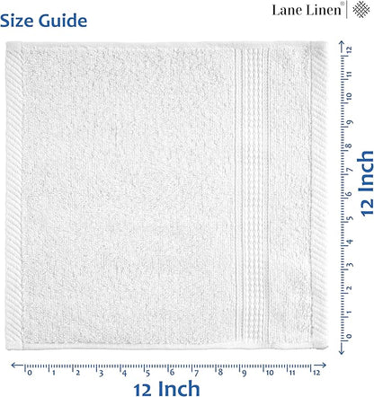 LANE LINEN White Washcloths 24 Pack