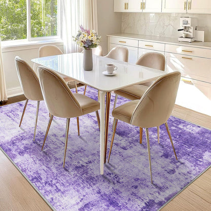 RELEANY Washable Area Rugs 5'x7' Non-Slip Modern Abstract Soft for Living Room Entryway Bedroom Kitchen, Print Pattern, Purple Gray Pink White