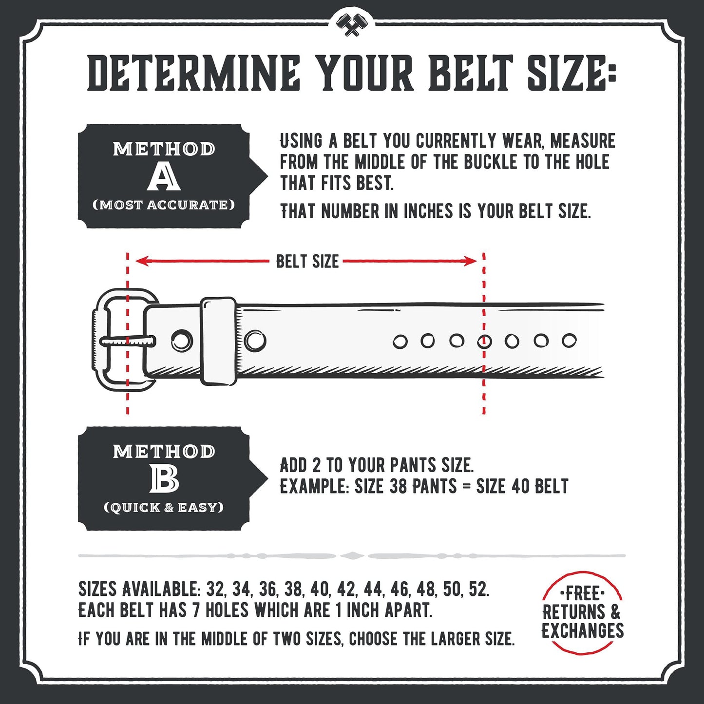 Main Street Forge All American Leather Belt | Made in USA Men's Belt | Mens Belts | Heavy Duty Work | EDC