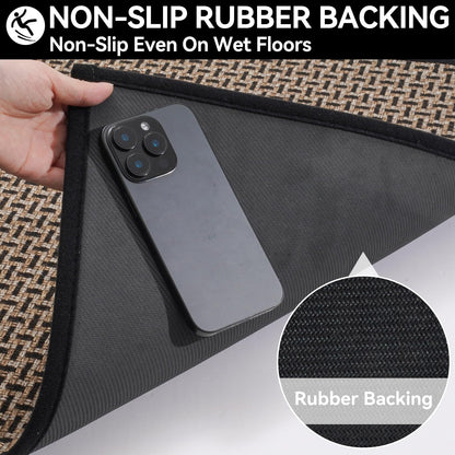 YDKGL Door Mat Entrance 24x35, Dirt Resistant and Absorbent, Non-Slip Rubber Backing Floor Mats, Easy Clean Low-Profile Doormat for Entryway, Front Door, Inside Entrance, Black
