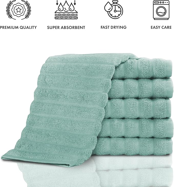 Classic Turkish Towels CTT Luxurious 100% Turkish Cotton Washcloths 6 Pack