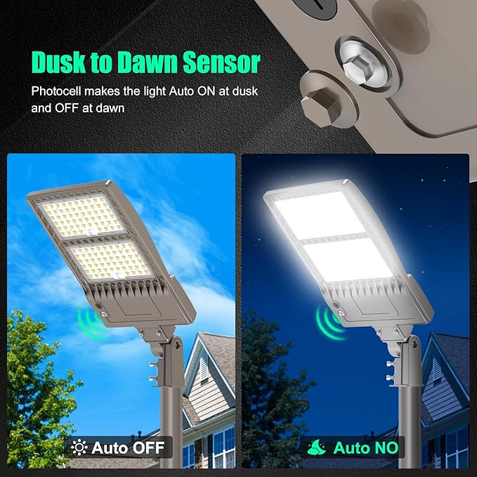 6Pack 480V 400W/320W/240W LED Parking lot Light with Dusk to Dawn Photocell, Slip Fit Mount 56000LM IP65 5000K 277-480VAC Input, 400 Watt LED Flood Light, Outdoor Parking Lights Commercial Pole Street