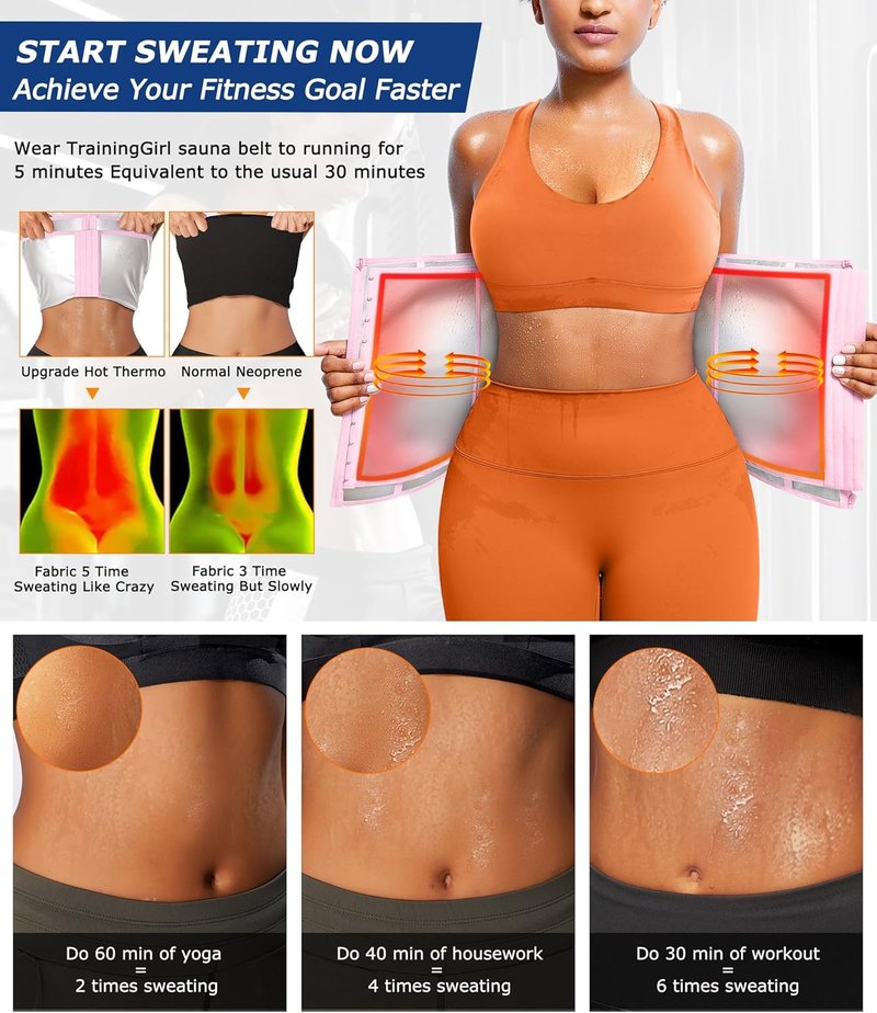 Waist Trainer for Women - Lower Belly Trimmer Corset Tummy Wrap | Sweat Belt for Effective Workouts