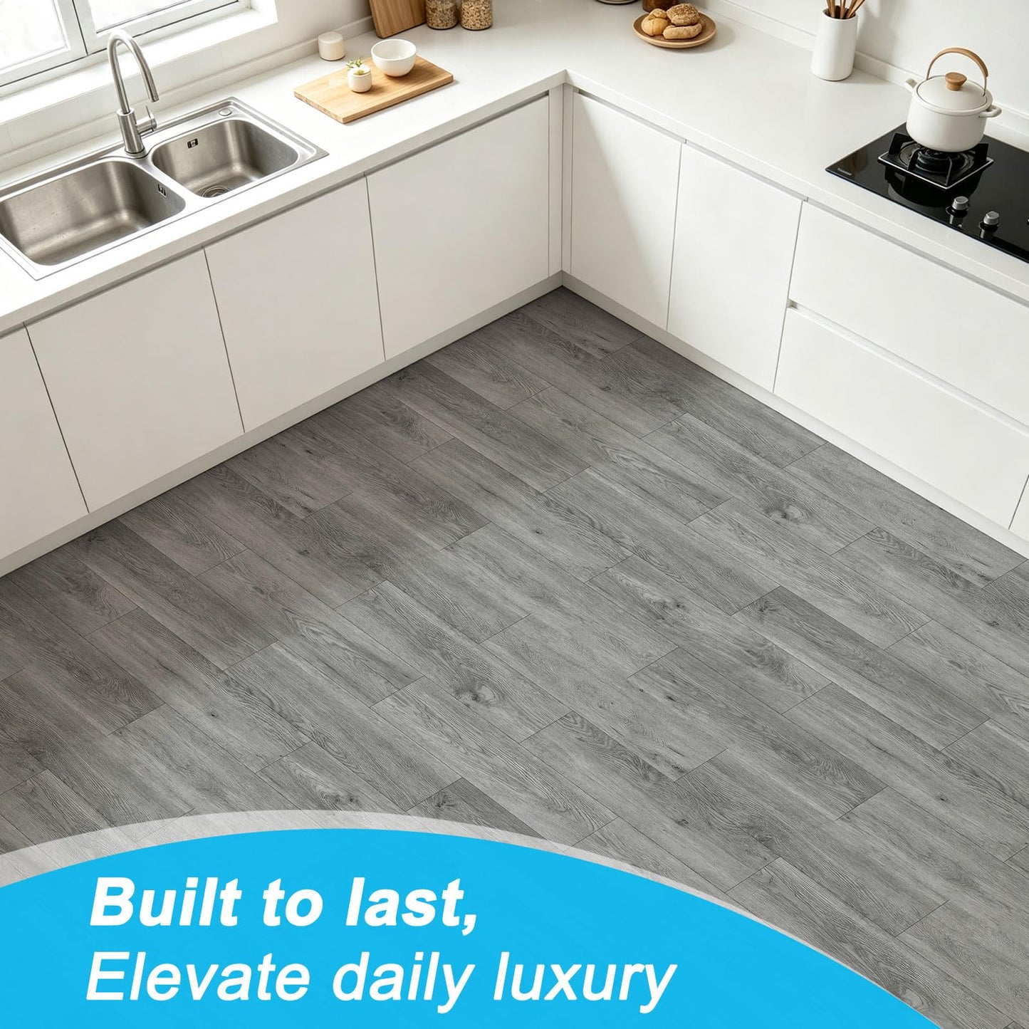 Art3d Wood Textured Click-Lock SPC Floor Tiles 24-Pack, 24x6 Inch Vinyl Floor Planks– Waterproof Flooring for Living Room, Kitchen, Basement, Ideal for New Home Buyers & Future Movers, Ash Brown
