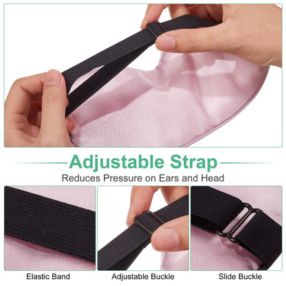 6 Pieces Natural Silk Sleep Mask Soft Eye Mask Adjustable Strap Blindfold Eyeshade Smooth Comfortable Eye Cover with Bag for Sleeping(Black, Taro Purple, Navy, Purple, Pink, Gray)