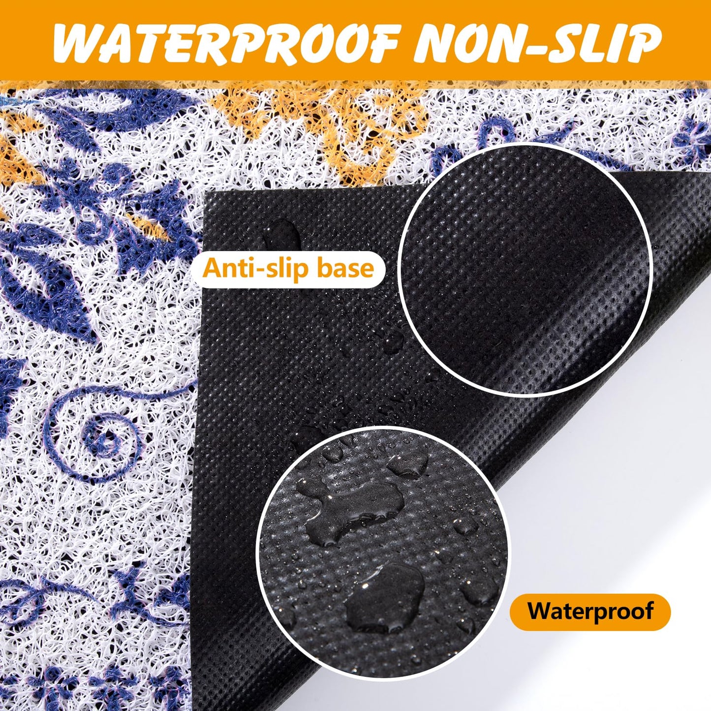 ondware Cat Litter Mat, 20x15 in Litters Box Mat Waterproof Non-Slip Easy to Clean Washable Trapping Mat for Kitty