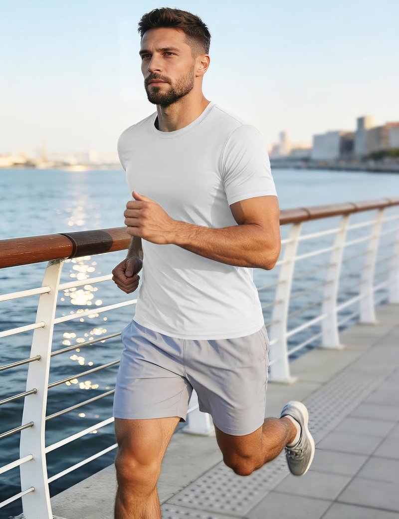 Men's UPF 50+ Quick Dry Athletic T-Shirt - Short Sleeve Workout & Swim Tee