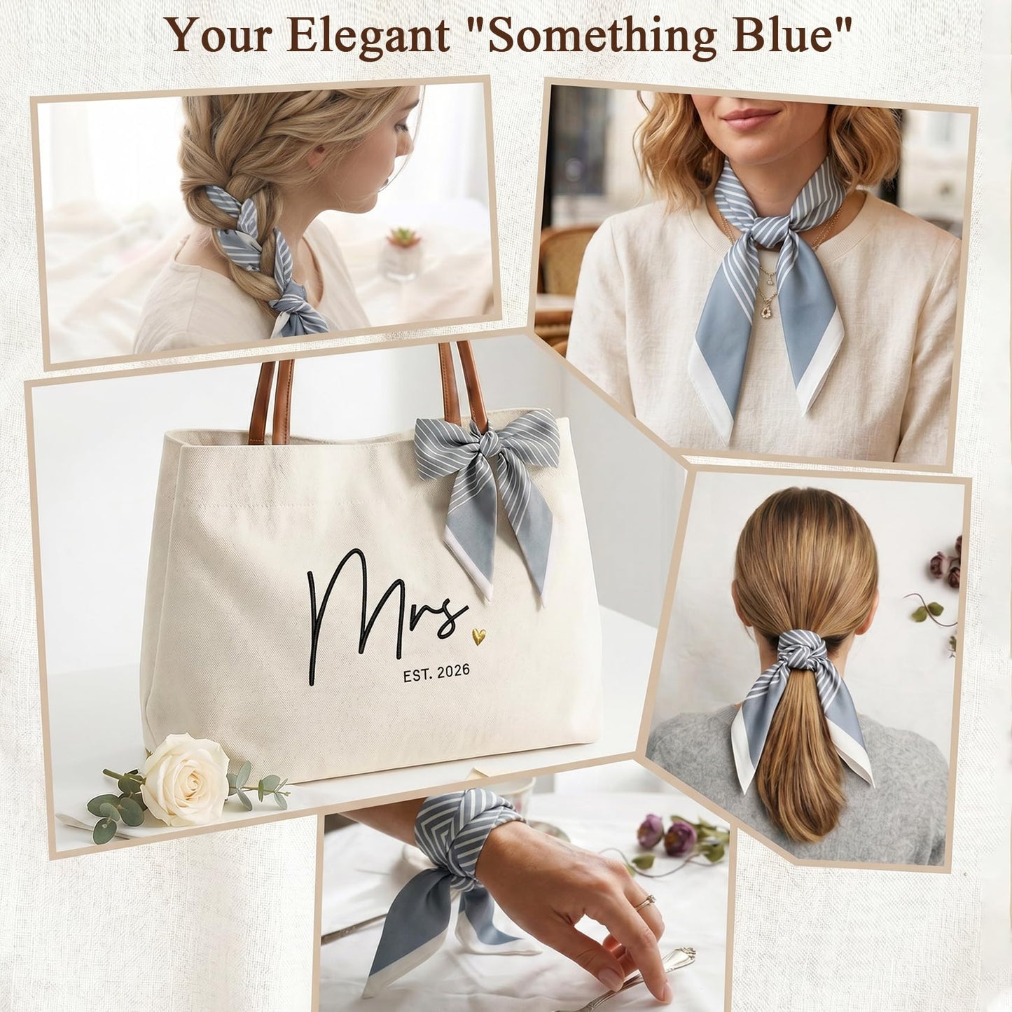 Ugiftcorner Mrs Gifts for Bride Tote Bag 2026, Embroidered Canvas Wedding Essential Bag with Leather Handle & Pocket, Bridal Shower Gift for Bride to Be, Bachelorette Honeymoon Future Mrs Beach Bag