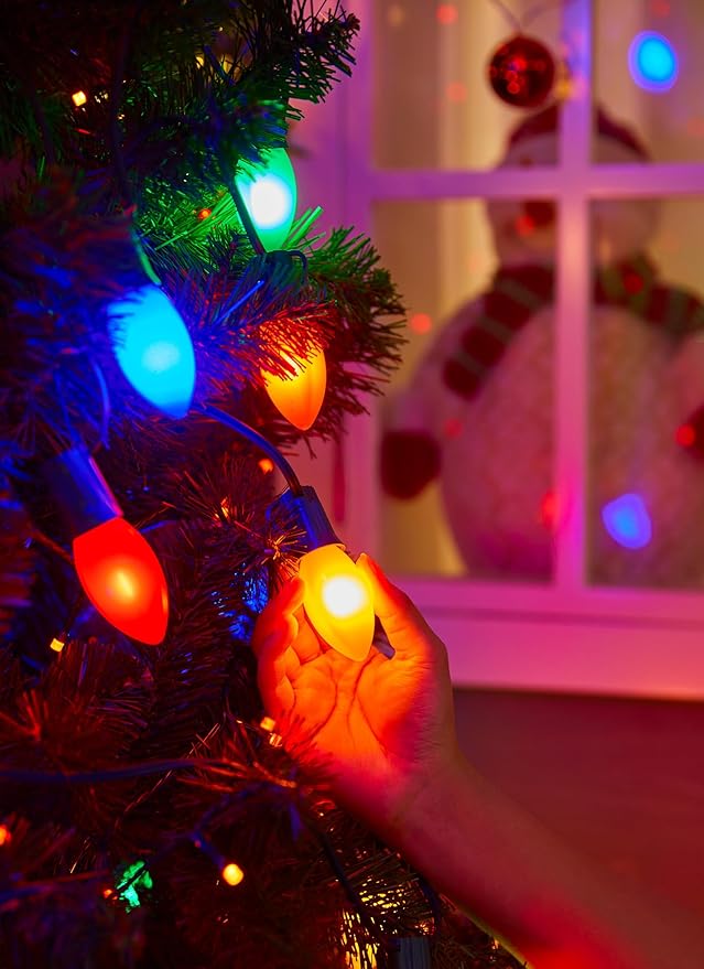 Vintage C9 LED Christmas Lights Outdoor, 150 Feet C9 String Lights with 150 Shatterproof C9 Bulbs, Waterproof Connectable Commercial Christmas Tree Lights for Outside Roofline Patio Decor, Multicolor