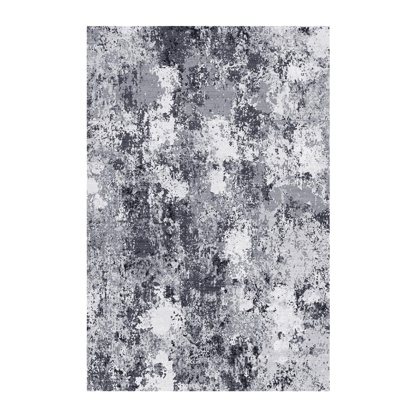 Enqinar Modern Abstract 4x6 Rug, Soft Washable Area Rug for Bedroom, Non Slip Thin Foldable Low Pile Stain Resistant Carpet for Living Room Dining Room Home Office Decor, Black Grey White