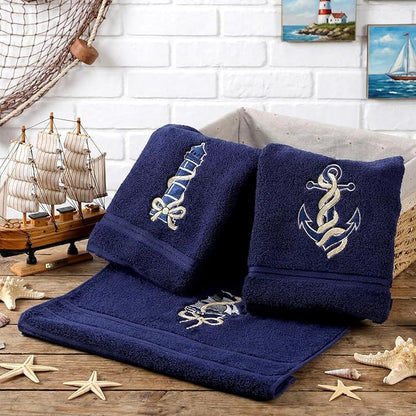 3 Pack Coastal Nautical Hand Towels