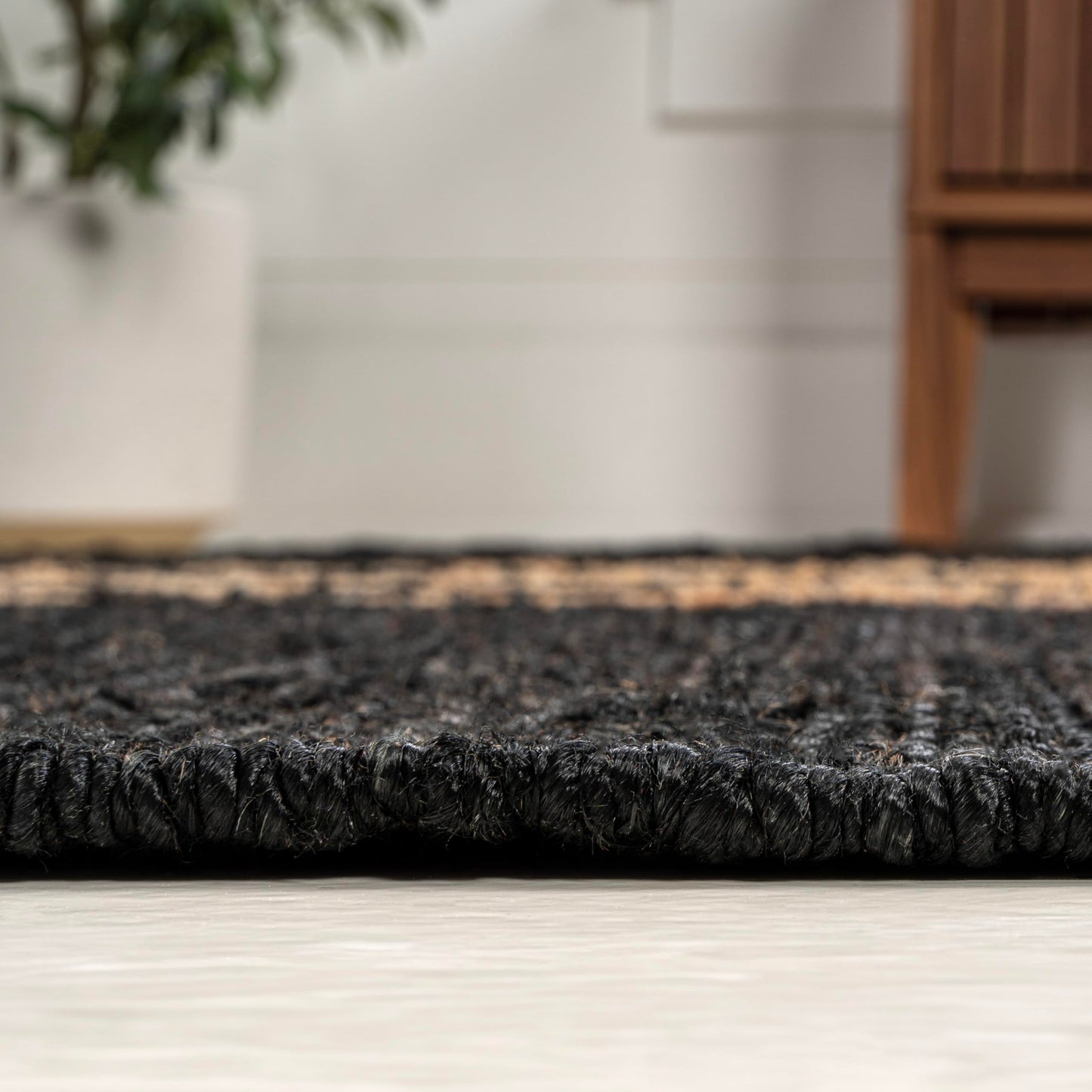JONATHAN Y Olivier Wide Ticking Stripe Jute Black/Natural Indoor Area Rug, 4x6, Rustic, Farmhouse, Easy-Cleaning for Living Room, Bedroom, Kitchen, Non-Shedding (NRF200B-4)