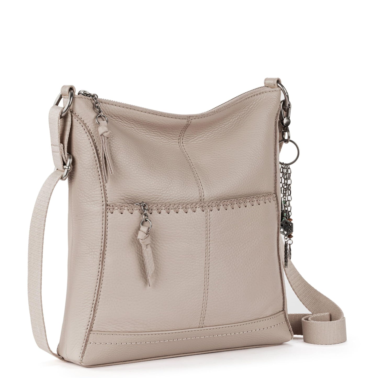 The Sak Lucia Crossbody in Leather, Adjustable Crossbody Strap, Sand Stitch