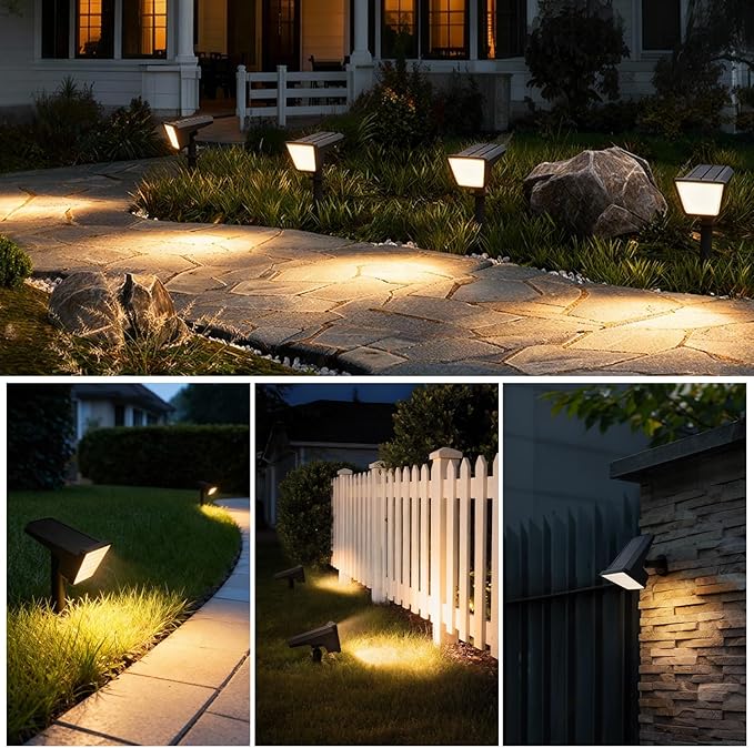 Philips 2 Packs Solar Spot Lights Outdoor Waterproof, 28 LED 3000K Solar Powered Landscape Pathway Lights, Dusk to Dawn Solar Spotlights for Garden, Yard, Lawn, Walkway, Driveway