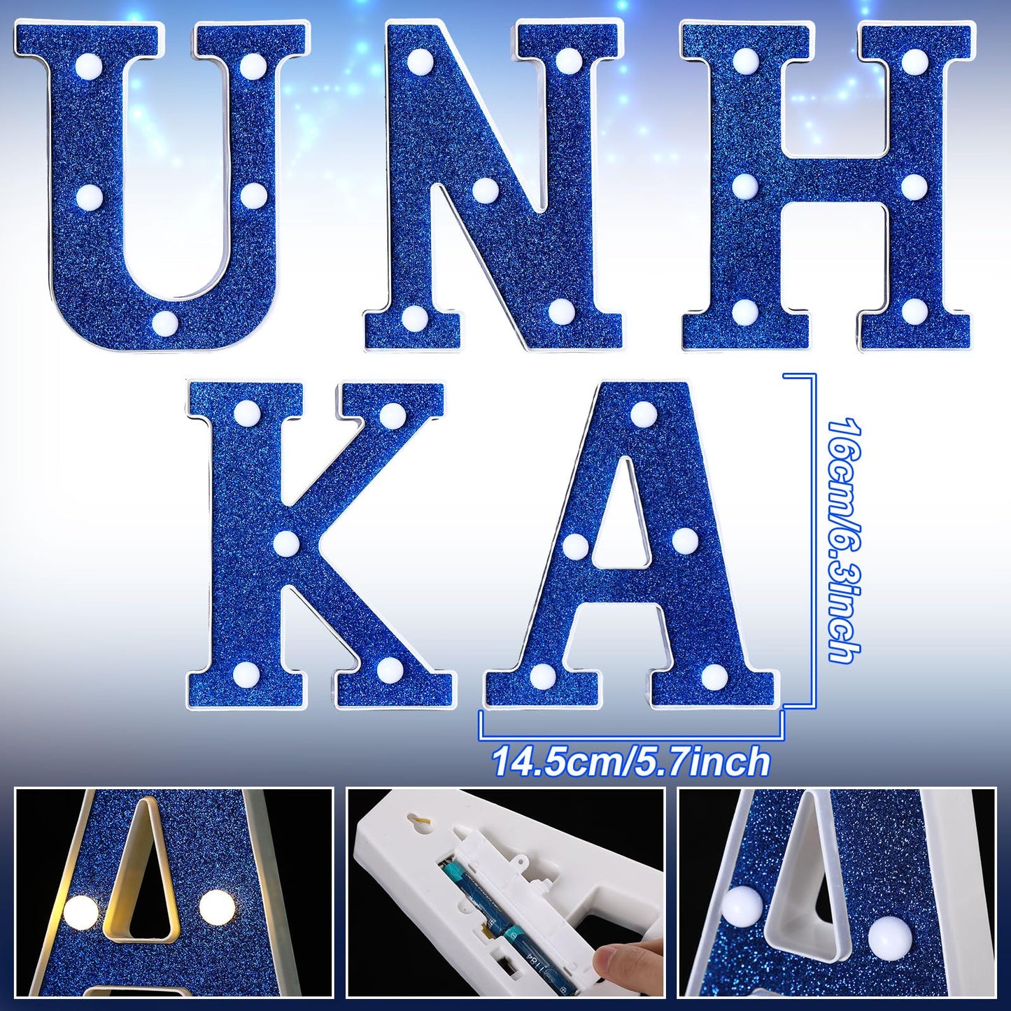 Hanukkah Decorations Hanukkah Sign Light up Letters LED 6.3 Inch Battery Powered Jewish Christmas New Year Mantel Home Decor Party Favor Chanukah Night Light Centerpiece Gift(Battery Not Included)