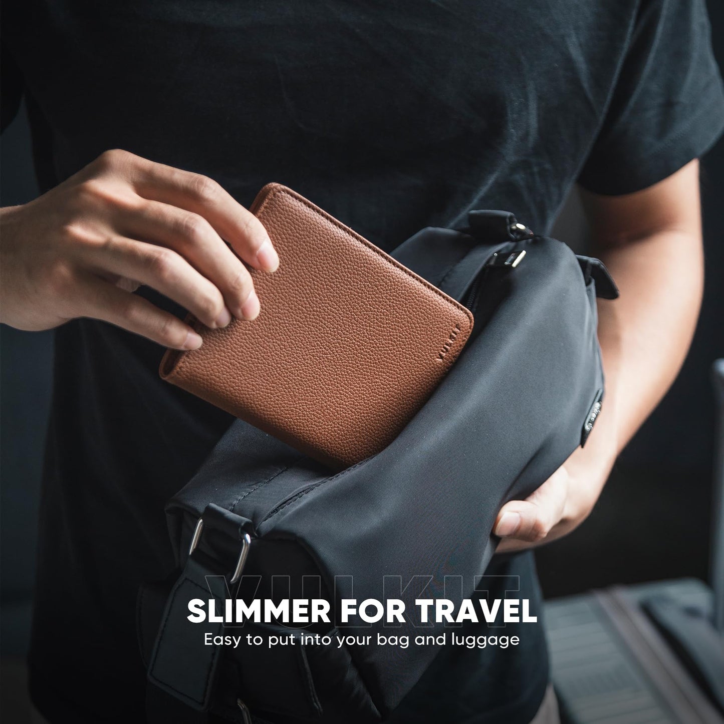 VULKIT Passport Holder Magnetic Closure RFID Blocking Travel Wallet Passport Book Cover Boarding Pass Holder Travel Essentials
