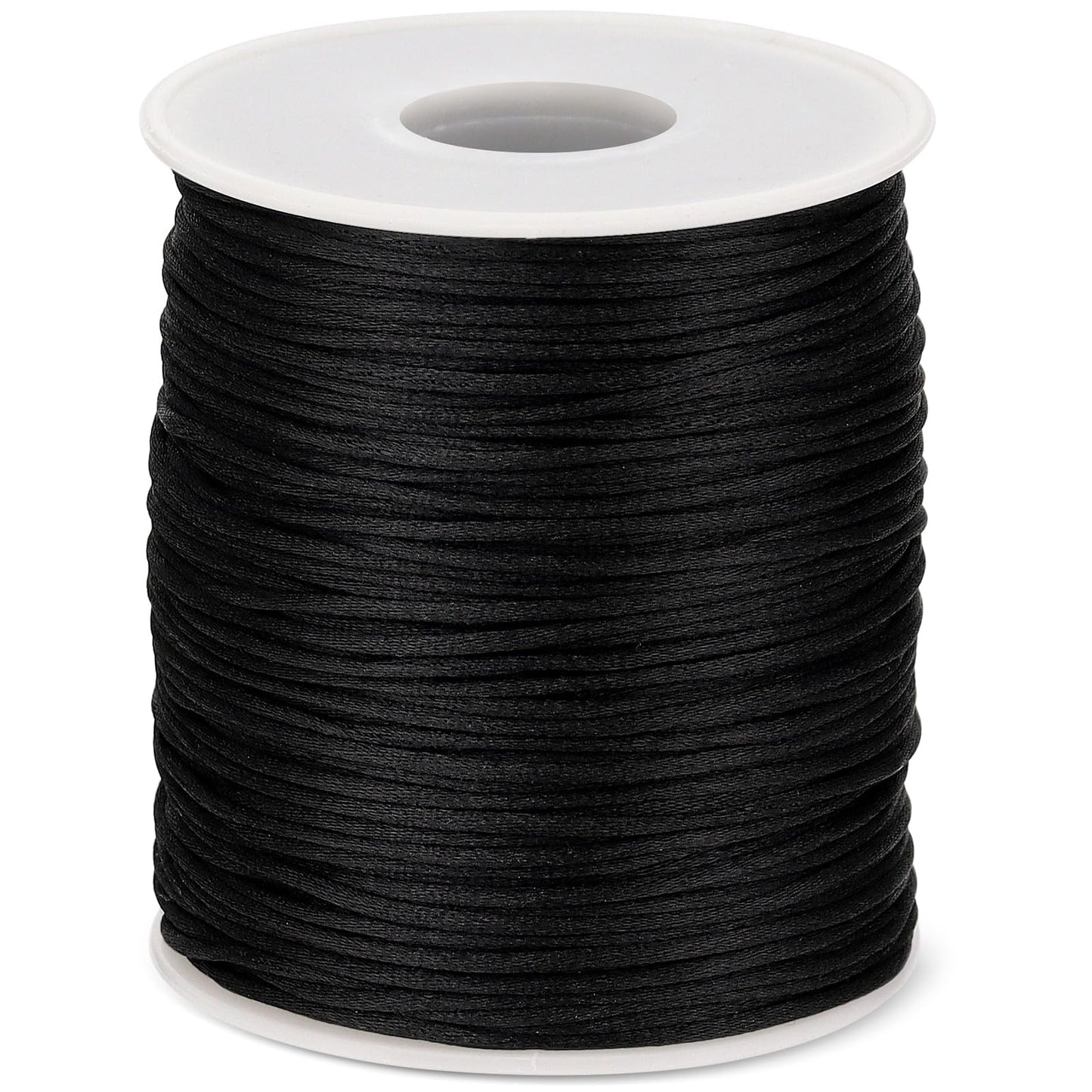 1.5MM 110 Yards Black Nylon Cord, Wind Chime Cord for Bracelet Necklace Jewelry Making, Nylon Satin String, Jewelry Thread Beading String for Crafts, Chinese Knotting