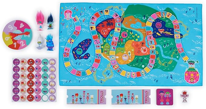 Spin Master Games Trolls World Tour Cooperative Strategy Board Game for Families and Kids Ages 5 and up
