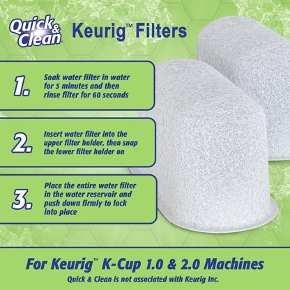 Quick & Clean 4-Pack Cleaning Cups with Descaler and Filters Bundle (2 Total Uses) - 2.0 Compatible, Descaling Solution for Keurig, Nespresso, Ninja, Delonghi, All Coffee and Espresso Machines