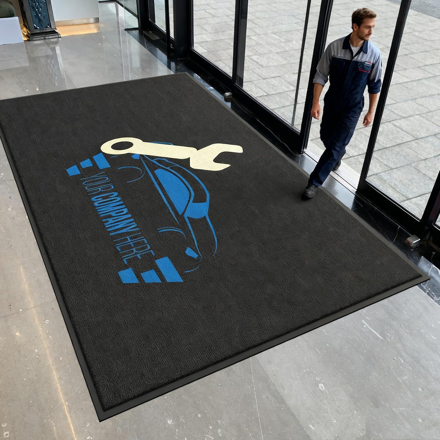 ALLEVIDM Front Door Mat Personalized Mat for Entryway Commercial Door Mats for Outside Entry Custom 2.6'x 1.6'