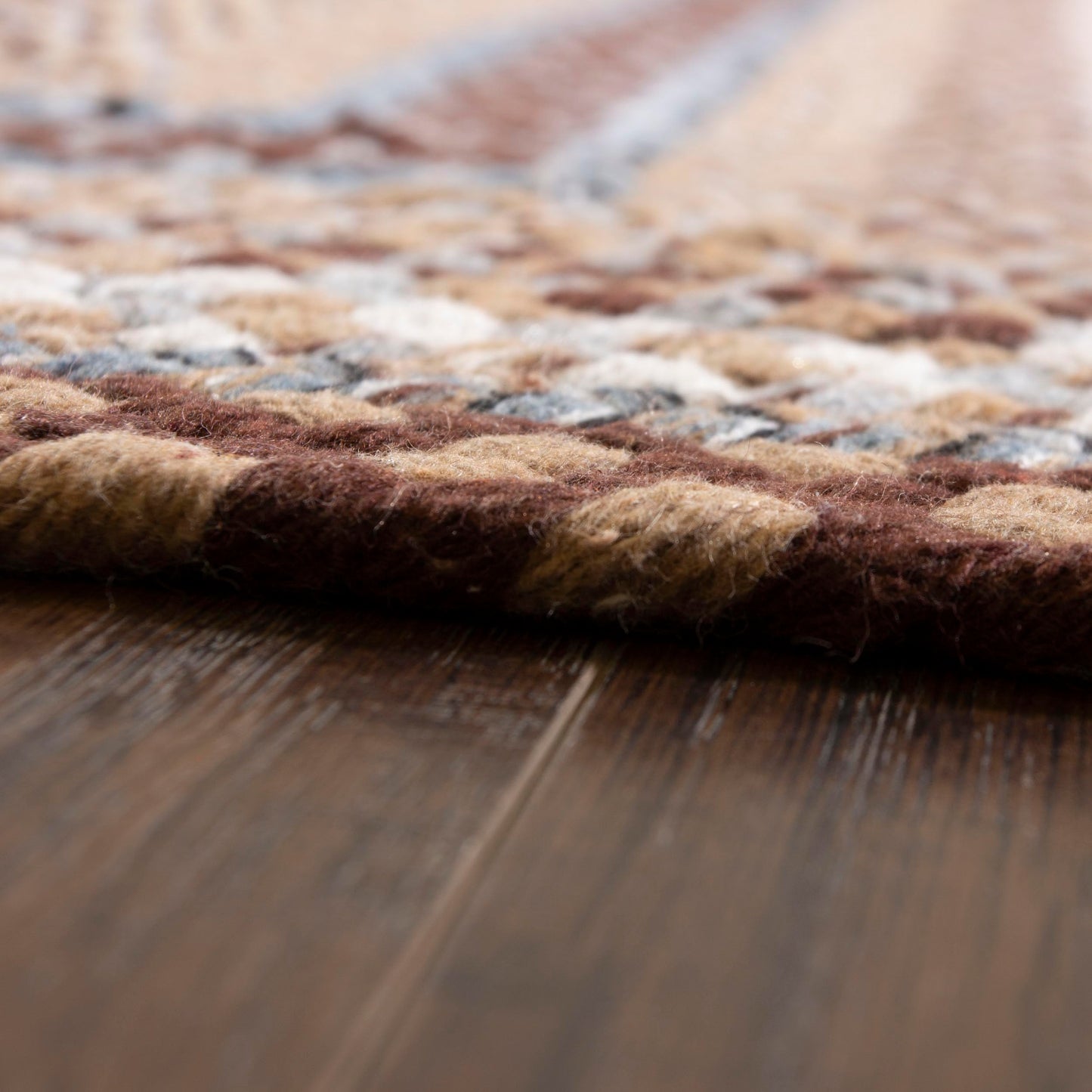 Super Area Rugs 20x30 Farmhouse Braided Rug - Natural Soft Cotton Carpet for Bathroom, Kitchen, Doorway - Primitive Country Woven Rug - Brown/Slate Gray/Ivory