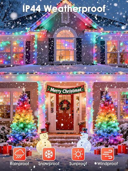 Voice Control Connectable 2PK 164FT 400LED Christmas String Lights Indoor Outdoor with Remote | Smart Twinkle Fairy String Lights 12 Modes & Timer for Xmas Tree Decor (Multicolor)