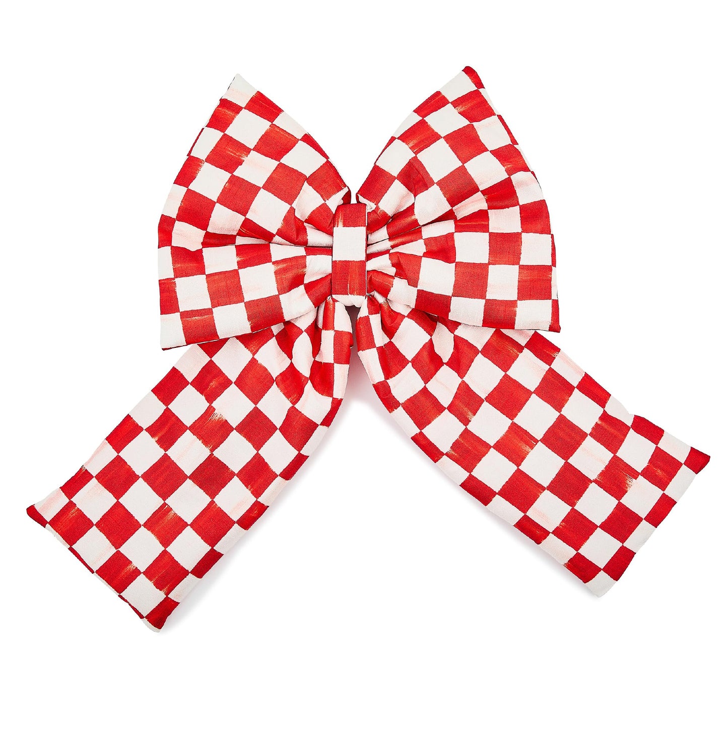 MACKENZIE-CHILDS Bow, Christmas Bow for Home Decor or Gifts, Large, Red-and-White Red Check