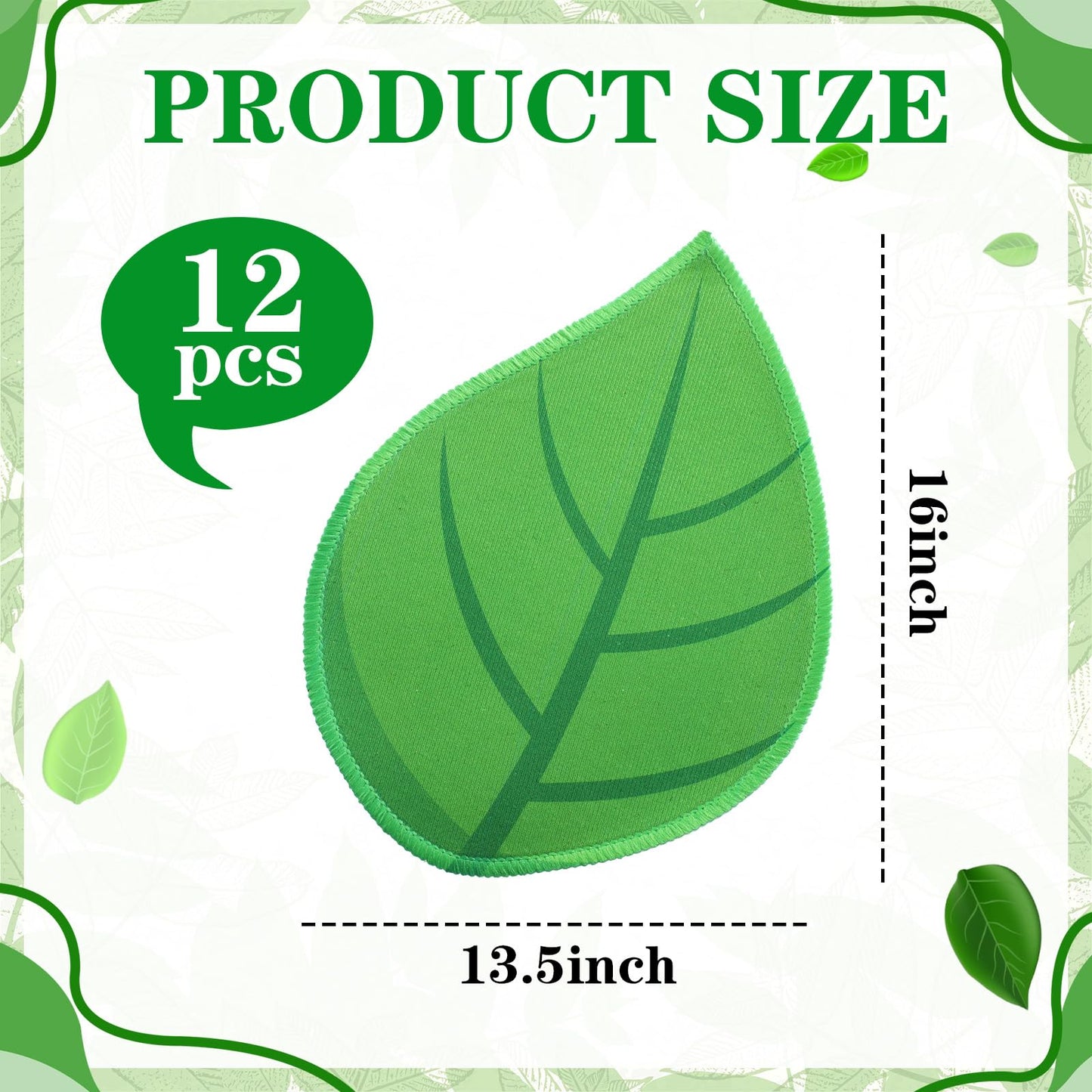 Maasechs 12 Pcs Green Leaf Carpet for Classroom Sitting 16 Inch Classroom Rug Back to School Floor for Preschool Non Slip Carpet Sitting Floor Seats for Preschool Daycares School Learning Playing Area