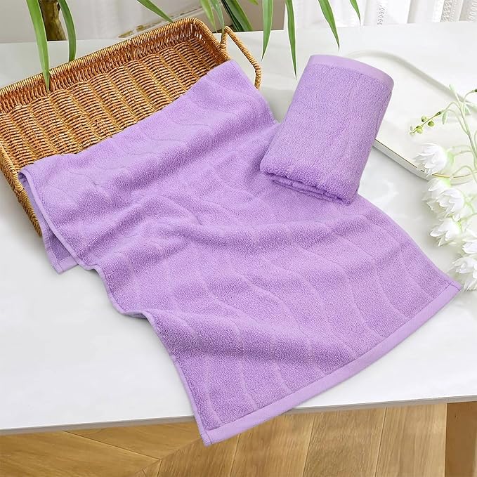 2-Piece Cotton Hand Towels Lavender, Ultra Soft and Highly Absorbent Towels