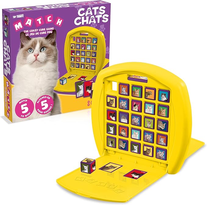 Top Trumps Match Game Cats - Family Board Games for Kids and Adults - Matching Game and Memory Game - Fun Two Player Kids Games - Memories and Learning Board Games for Kids 4 and up