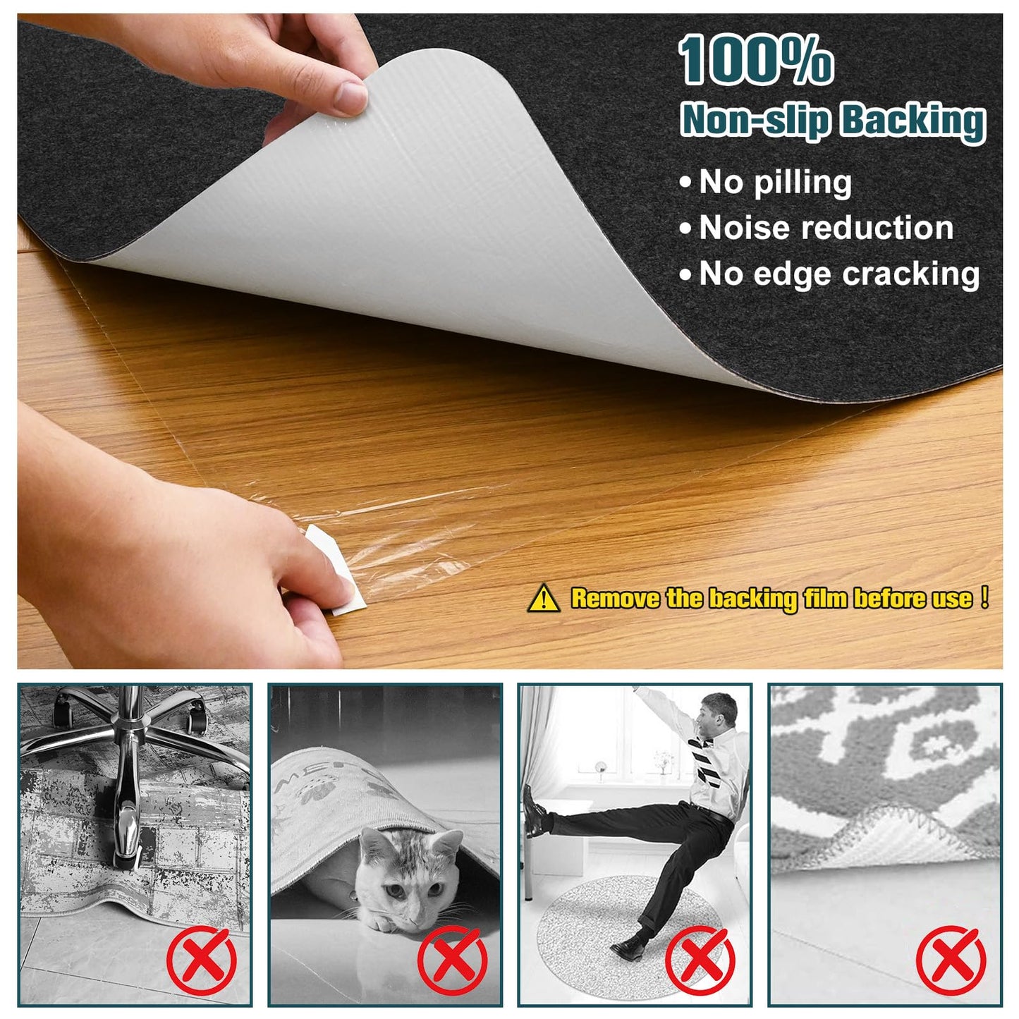 Placoot Desk Chair Mat for Hardwood Floor & Tile 55"x35" Office Chair Mat for Rolling Chairs Large Anti-Slip-Recyclable Material Computer Chair Rug for Office/Home