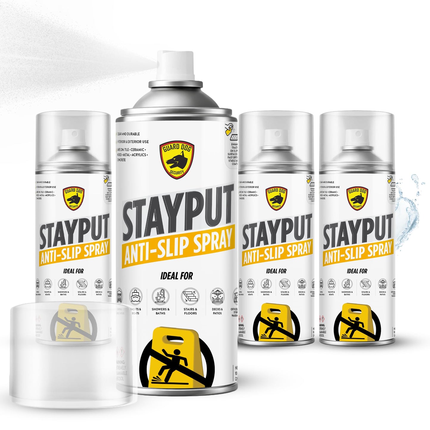 StayPut Anti-Slip Spray 15.2 fl oz (1-pack), Clear Invisible Traction Coating for Tile, Wood, Concrete, Fast-Drying Non-Slip Coating for Shower Floor, Steps, Decks, Pool Areas, Indoor, Outdoor Use (80–120 sq ft Coverage)