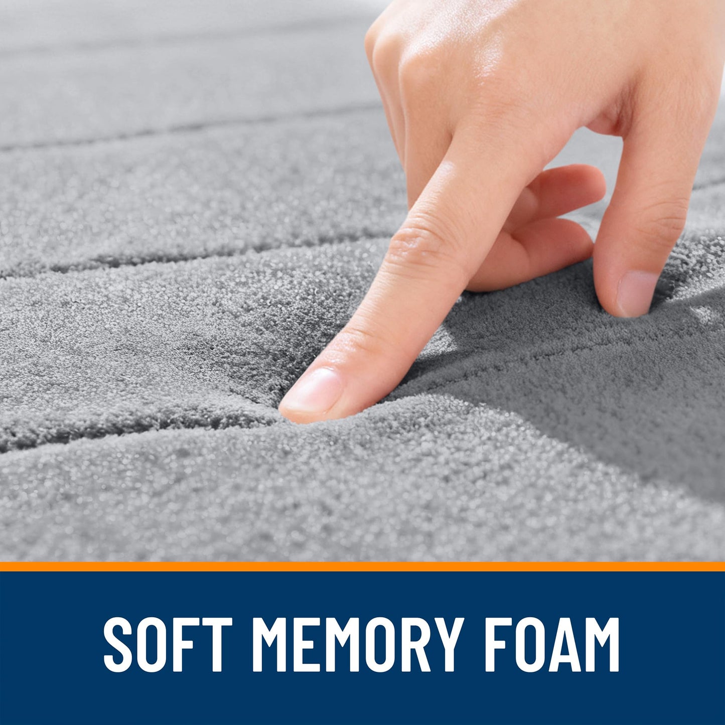 OLANLY Memory Foam Toilet Rugs U Shaped 24x20, Super Soft Absorbent Contour Bath Rugs, Quick Dry, Machine Washable Toilet Mat, Bathmat Floor Carpet, Bathroom Home Decor Accessories, Grey