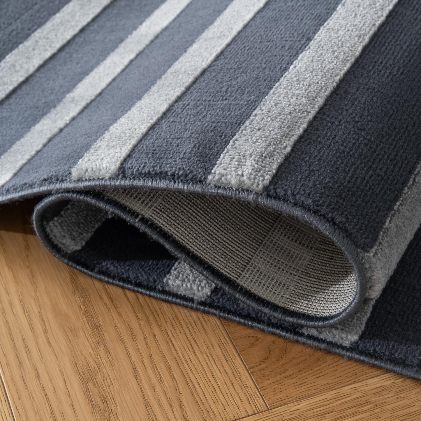 Revival Rugs Staves 7'x9' Area Rugs for Living Room Bedroom Dining Room - Washable, Oeko-TEX Certified, Blue
